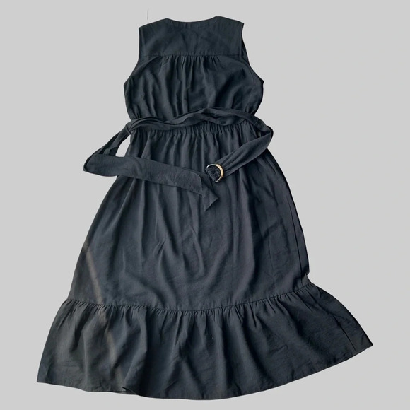 City Chic Black Sleeveless V Neck Midi Dress With Ruffles - Picture 12 of 13